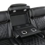 9516BLKS*33L3RPWH 3-Piece Power Reclining Sectional with Center Drop-Down Cup Holders, Power Headrests, Storage Arms(Top and Side), Cup holders, Charging Ports, Reading Lights, Wireless Chargers, Charging Ports and LED Lighting - Image 5
