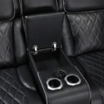 9516BLKS*32LCN2RCNPWH 3-Piece Power Reclining Sectional with Consoles, Power Headrests, Storage Arms(Top and Side), Cup holders, Charging Ports, Wireless speakers and LED lighting - Image 5