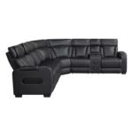 9516BLKS*33L2RCNPWH 3-Piece Power Reclining Sectional with Right Side Console, Drop-Down Cup Holders, Power Headrests, Storage Arms(Top and Side), Cup holders, Reading Lights, Charging Ports, Wireless speakers, Two Wireless Chargers, and LED lighting - Image 2