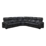 9516BLKS*33L3RPWH 3-Piece Power Reclining Sectional with Center Drop-Down Cup Holders, Power Headrests, Storage Arms(Top and Side), Cup holders, Charging Ports, Reading Lights, Wireless Chargers, Charging Ports and LED Lighting