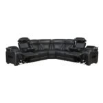 9516BLKS*33L3RPWH 3-Piece Power Reclining Sectional with Center Drop-Down Cup Holders, Power Headrests, Storage Arms(Top and Side), Cup holders, Charging Ports, Reading Lights, Wireless Chargers, Charging Ports and LED Lighting - Image 4