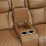9516BRW-2PWH Power Double Reclining Love Seat with Center Console, Power Headrests, Storage Arms(Top and Side), Cup holders, Charging Ports and LED lighting - Image 6