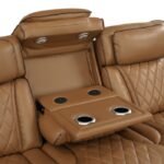 9516BRWS*33L3RPWH 3-Piece Power Reclining Sectional with Center Drop-Down Cup Holders, Power Headrests, Storage Arms(Top and Side), Cup holders, Charging Ports, Reading Lights, Wireless Chargers, Charging Ports and LED Lighting - Image 5