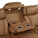 9516BRWS*33L3RPWH 3-Piece Power Reclining Sectional with Center Drop-Down Cup Holders, Power Headrests, Storage Arms(Top and Side), Cup holders, Charging Ports, Reading Lights, Wireless Chargers, Charging Ports and LED Lighting - Image 6
