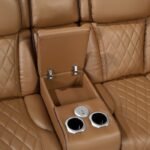 9516BRWS*32LCN2RCNPWH 3-Piece Power Reclining Sectional with Consoles, Power Headrests, Storage Arms(Top and Side), Cup holders, Charging Ports, Wireless speakers and LED lighting - Image 5