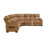 9516BRWS*32LCN2RCNPWH 3-Piece Power Reclining Sectional with Consoles, Power Headrests, Storage Arms(Top and Side), Cup holders, Charging Ports, Wireless speakers and LED lighting - Image 2