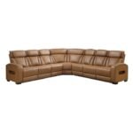 9516BRWS*33L3RPWH 3-Piece Power Reclining Sectional with Center Drop-Down Cup Holders, Power Headrests, Storage Arms(Top and Side), Cup holders, Charging Ports, Reading Lights, Wireless Chargers, Charging Ports and LED Lighting