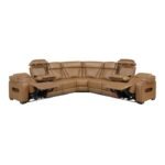 9516BRWS*33L3RPWH 3-Piece Power Reclining Sectional with Center Drop-Down Cup Holders, Power Headrests, Storage Arms(Top and Side), Cup holders, Charging Ports, Reading Lights, Wireless Chargers, Charging Ports and LED Lighting - Image 4