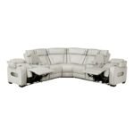 9516TPES*32LCN2RCNPWH 3-Piece Power Reclining Sectional with Consoles, Power Headrests, Storage Arms(Top and Side), Cup holders, Charging Ports, Wireless speakers and LED lighting - Image 4