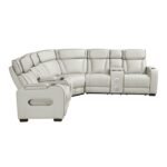9516TPES*32LCN2RCNPWH 3-Piece Power Reclining Sectional with Consoles, Power Headrests, Storage Arms(Top and Side), Cup holders, Charging Ports, Wireless speakers and LED lighting - Image 2