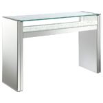 EDNA MIRRORED CONSOLE TABLE LED LIGHTING SILVER