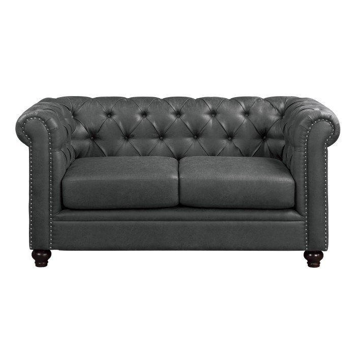 9517GRY2_noBG_front__l.jpg 9517GRY-2 Love Seat - Image 1