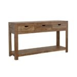 ESTHER 3-DRAWER WOOD CONSOLE TABLE NATURAL SHEESHAM