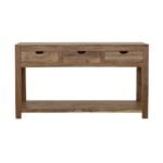 ESTHER 3-DRAWER WOOD CONSOLE TABLE NATURAL SHEESHAM - Image 2
