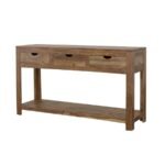 ESTHER 3-DRAWER WOOD CONSOLE TABLE NATURAL SHEESHAM - Image 6