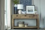ESTHER 3-DRAWER WOOD CONSOLE TABLE NATURAL SHEESHAM - Image 3