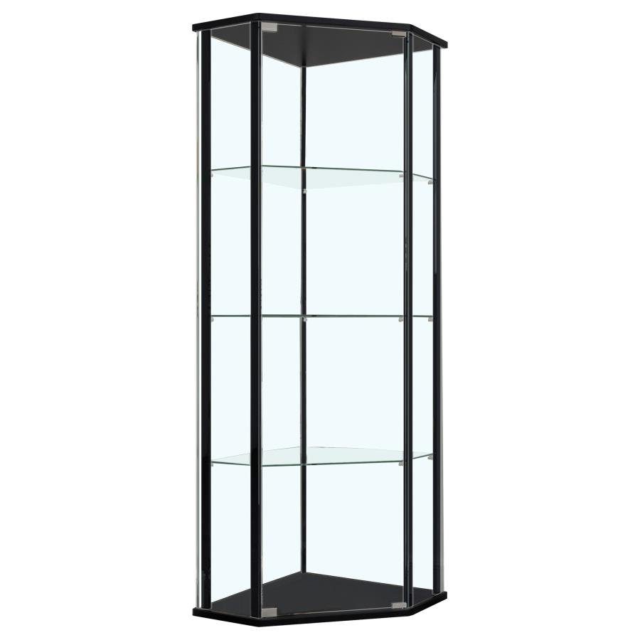 953234_02x900.jpg ZENOBIA 4-SHELF CURIO CABINET DISPLAY CASE BLACK - Image 1