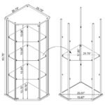 ZENOBIA 4-SHELF CURIO CABINET DISPLAY CASE BLACK - Image 4