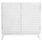 GAMBON 2-DOOR WOOD HONEYCOMB PATTERN ACCENT CABINET WHITE