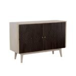 IXORA 2-DOOR WOOD ACCENT CABINET WHITE WASHED AND BLACK