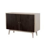 IXORA 2-DOOR WOOD ACCENT CABINET WHITE WASHED AND BLACK - Image 5