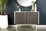 IXORA 2-DOOR WOOD ACCENT CABINET WHITE WASHED AND BLACK - Image 2