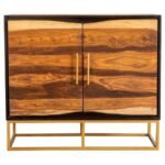 ZARA 2-DOOR 40-INCH WOOD ACCENT STORAGE CABINET BLACK WALNUT