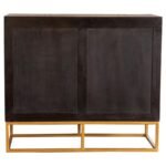 ZARA 2-DOOR 40-INCH WOOD ACCENT STORAGE CABINET BLACK WALNUT - Image 3