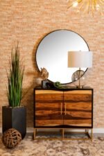 ZARA 2-DOOR 40-INCH WOOD ACCENT STORAGE CABINET BLACK WALNUT - Image 6