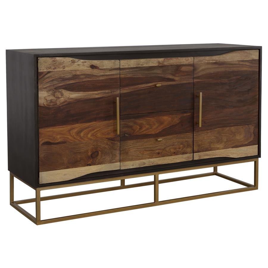 953466_02x900.jpg ZARA 2-DOOR 57-INCH WOOD ACCENT STORAGE CABINET BLACK WALNUT - Image 1