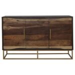 ZARA 2-DOOR 57-INCH WOOD ACCENT STORAGE CABINET BLACK WALNUT - Image 3
