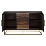 ZARA 2-DOOR 57-INCH WOOD ACCENT STORAGE CABINET BLACK WALNUT - Image 4