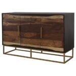 ZARA 2-DOOR 57-INCH WOOD ACCENT STORAGE CABINET BLACK WALNUT - Image 5