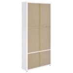 HAWTHORNE 4-SHELF GLASS DOOR TALL CABINET WITH DRAWERS WHITE - Image 7