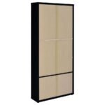 HAWTHORNE 4-SHELF GLASS DOOR CABINET WITH DRAWERS BLACK - Image 7