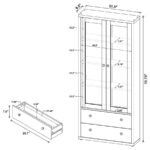 HAWTHORNE 4-SHELF GLASS DOOR CABINET WITH DRAWERS BLACK - Image 10