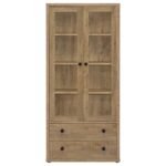 HAWTHORNE 4-SHELF GLASS DOOR TALL CABINET WITH DRAWERS MANGO - Image 4