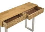 DRACO 2-DRAWER CONSOLE TABLE HAND CARVED DETAILS NATURAL - Image 7