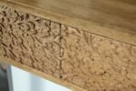 DRACO 2-DRAWER CONSOLE TABLE HAND CARVED DETAILS NATURAL - Image 8