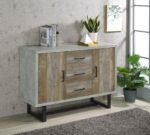 ABELARDO 3-DRAWER ENGINEERED WOOD CABINET WEATHERED OAK - Image 2