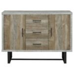 ABELARDO 3-DRAWER ENGINEERED WOOD CABINET WEATHERED OAK - Image 4