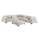 9555BEG*63CR2ACOT 6-Piece Modular Sectional with Ottoman