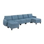 9557BUE*7SC2OT 7-Piece Sectional with Storage and Two Ottomans - Image 2