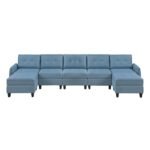 9557BUE*7SC2OT 7-Piece Sectional with Storage and Two Ottomans