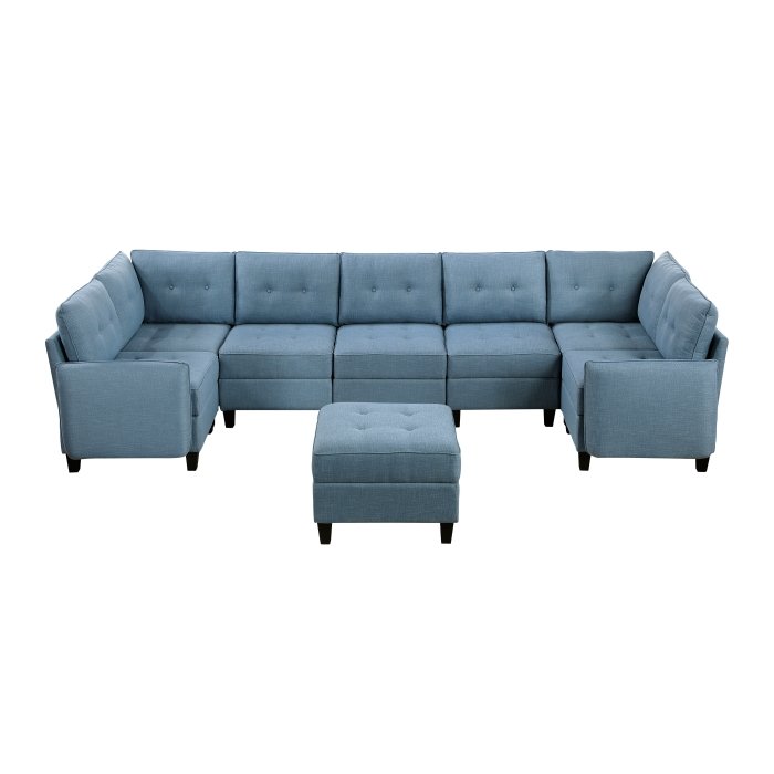 9557BUE_8SCOT_n__l.jpg 9557BUE*8SCOT 8-Piece Sectional with Storage and Ottoman - Image 1
