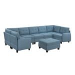 9557BUE*8SCOT 8-Piece Sectional with Storage and Ottoman - Image 2