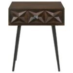 EZRA 1-DRAWER RECTANGULAR ACCENT SIDE TABLE COFFEE BROWN - Image 4