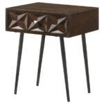 EZRA 1-DRAWER RECTANGULAR ACCENT SIDE TABLE COFFEE BROWN - Image 5