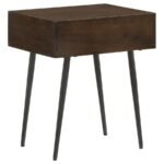 EZRA 1-DRAWER RECTANGULAR ACCENT SIDE TABLE COFFEE BROWN - Image 7