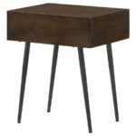 EZRA 1-DRAWER RECTANGULAR ACCENT SIDE TABLE COFFEE BROWN - Image 8